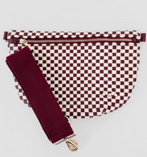 Load image into Gallery viewer, Sonny Woven Bum Bag - Checkered Burgundy