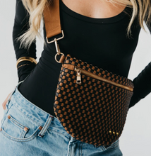 Load image into Gallery viewer, Sonny Woven Bum Bag - Checkered Coffee