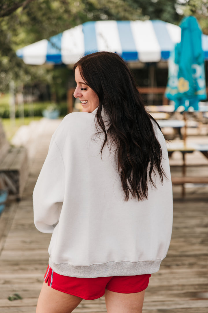 USA & AMERICA Reversible Mock Neck Top
