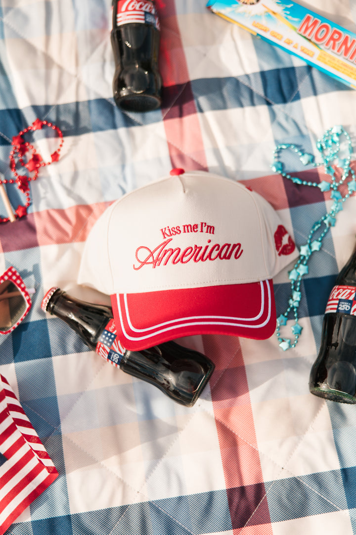 Kiss Me I'm American Trucker Hat