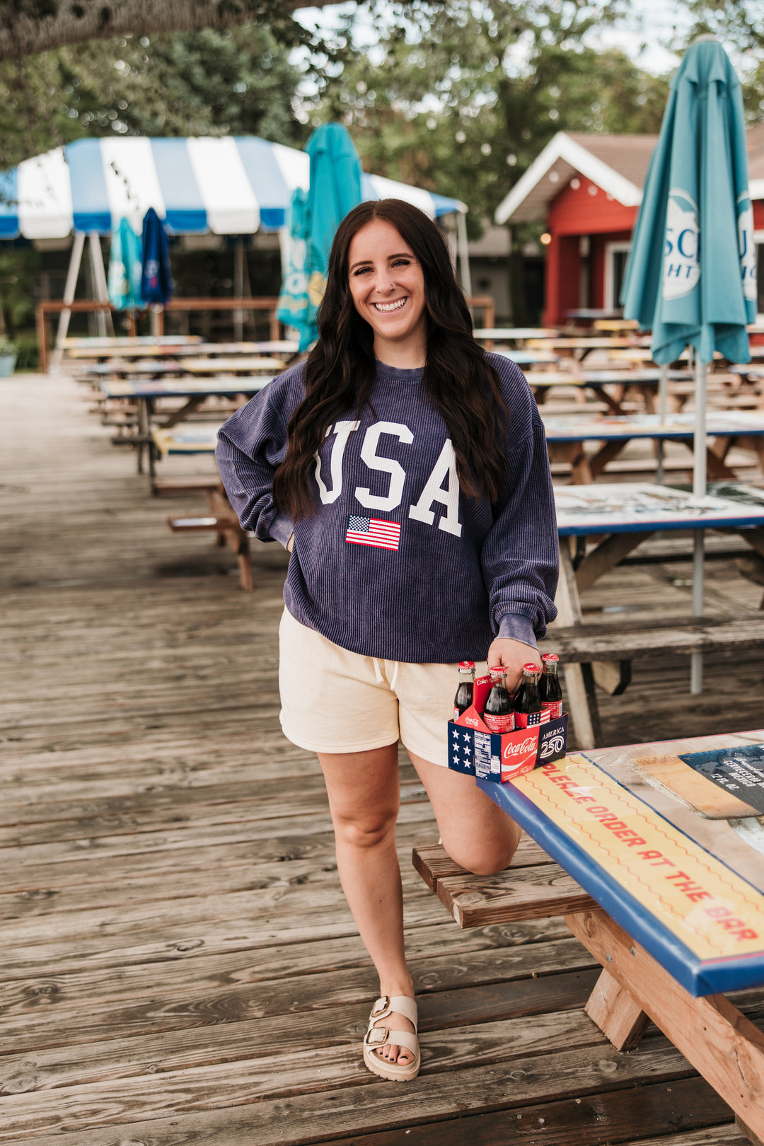 USA Flag Corded Crew