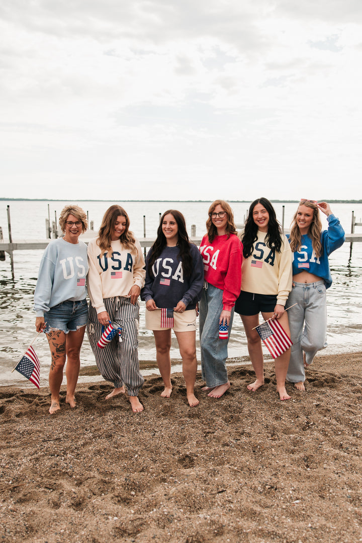 USA Flag Corded Crew