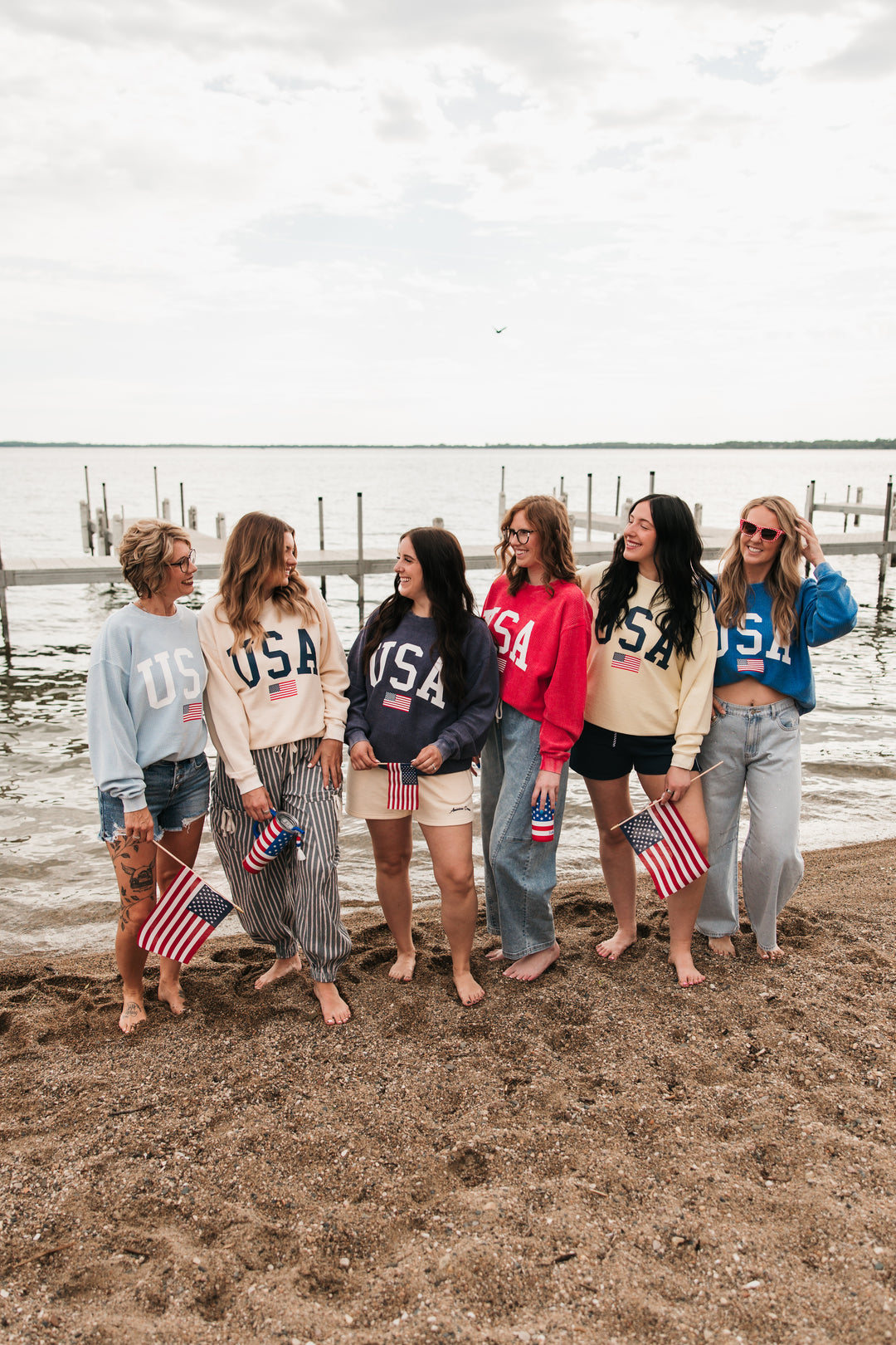 USA Flag Corded Crew