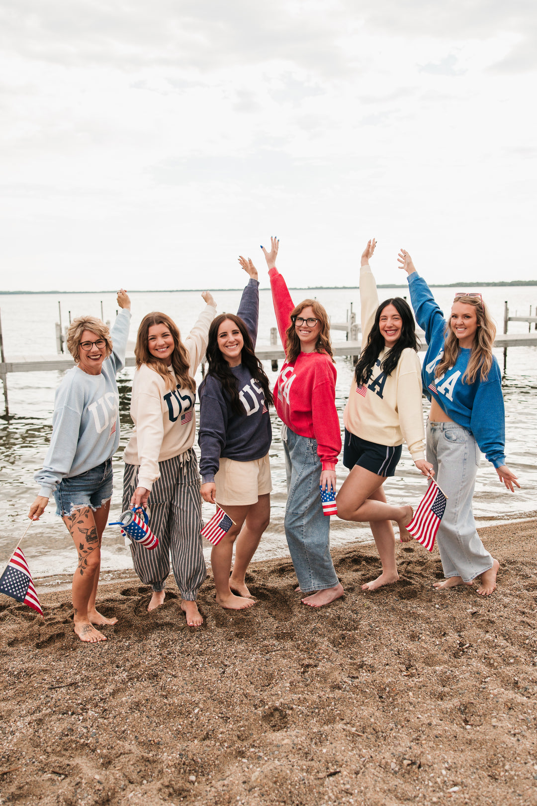USA Flag Corded Crew