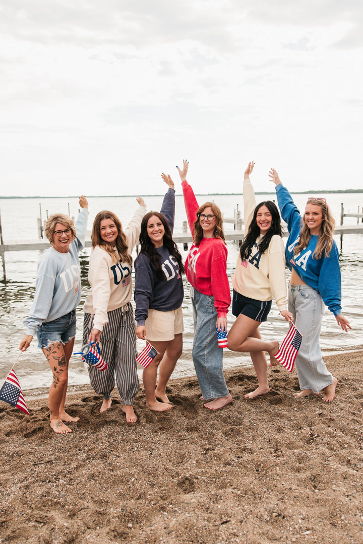 USA Flag Corded Crew