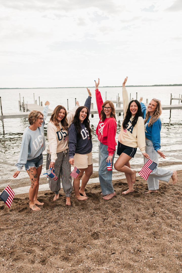 USA Flag Corded Crew