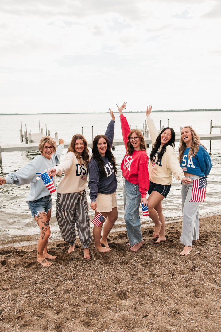 USA Flag Corded Crew