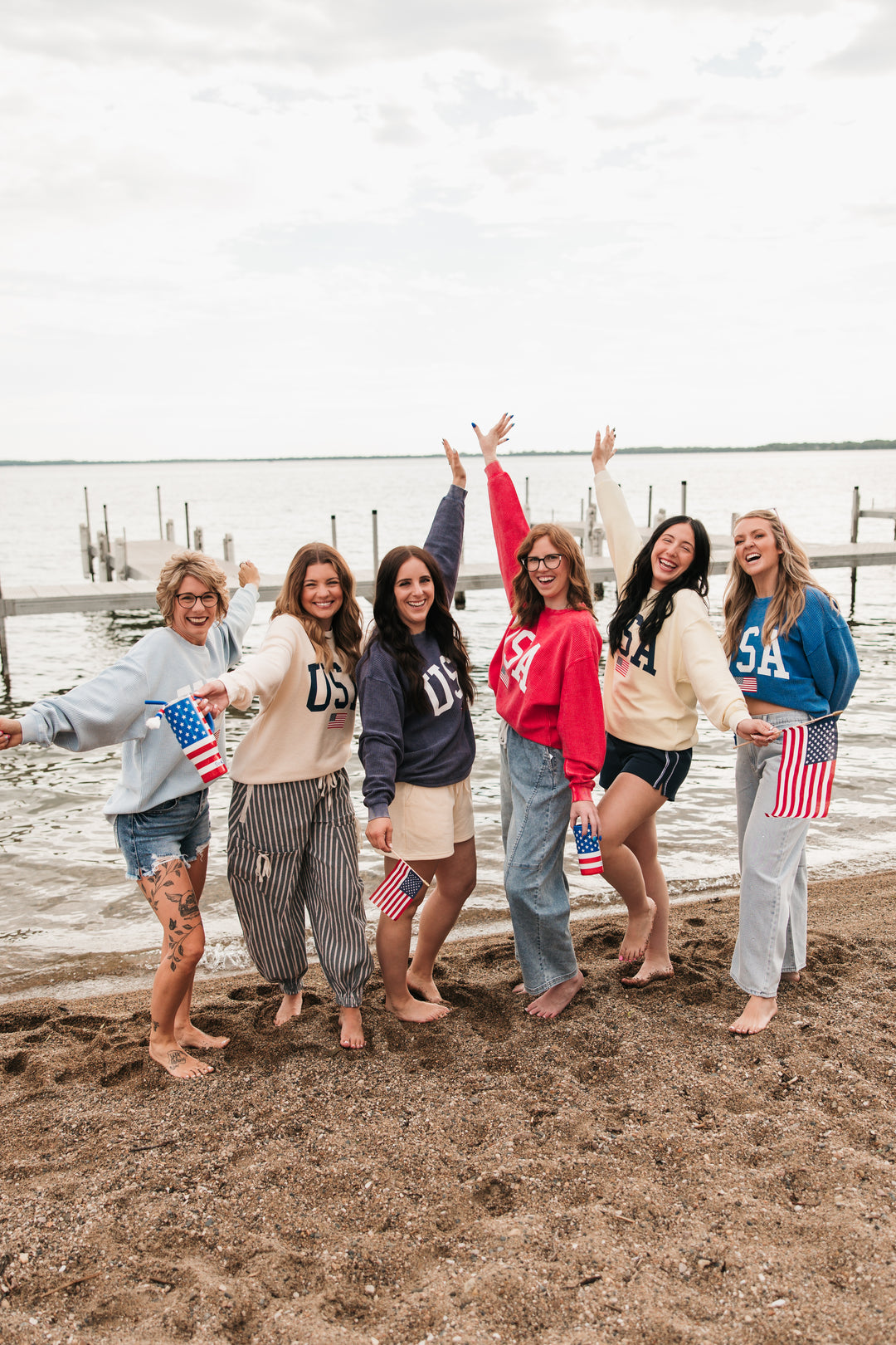 USA Flag Corded Crew