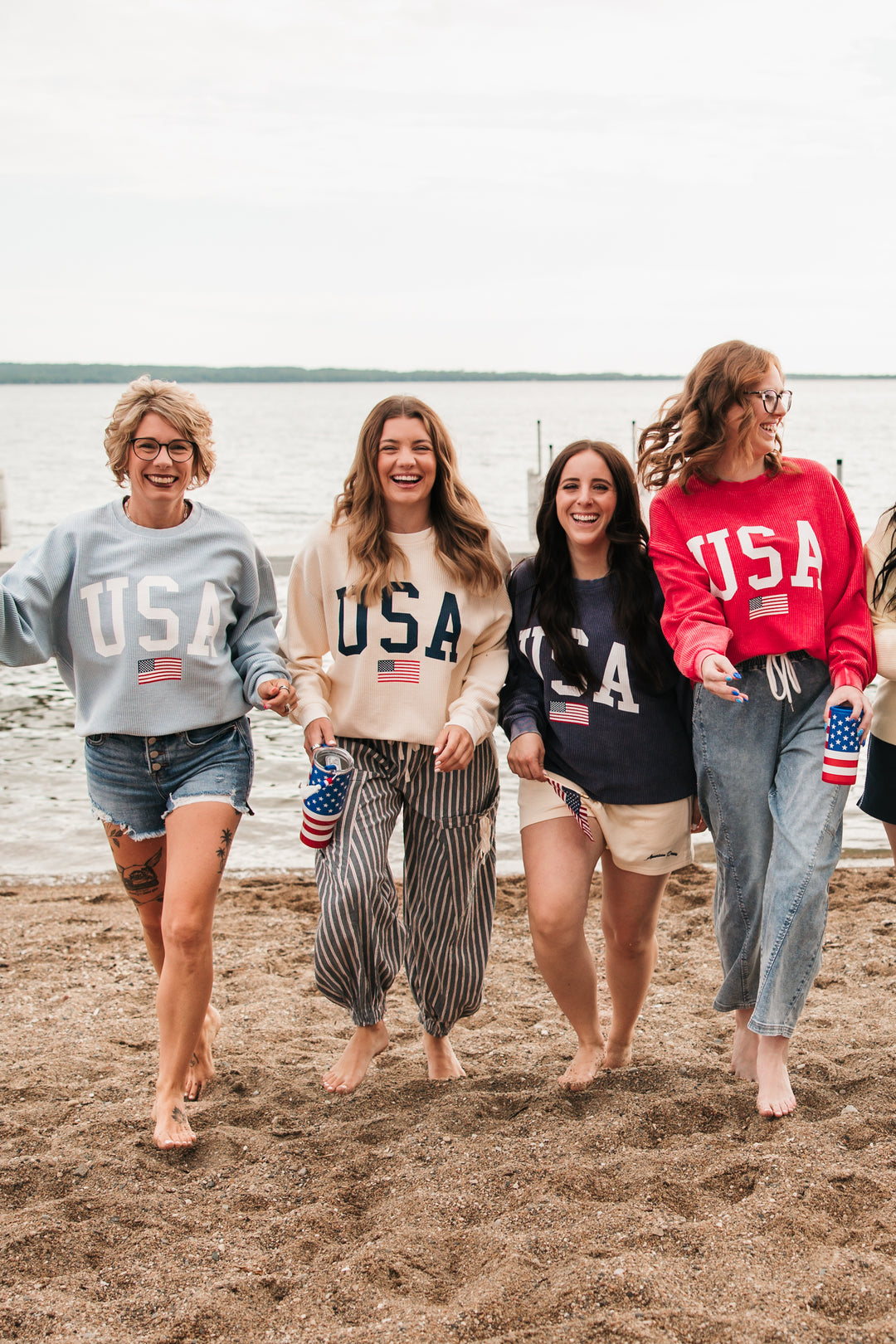 USA Flag Corded Crew