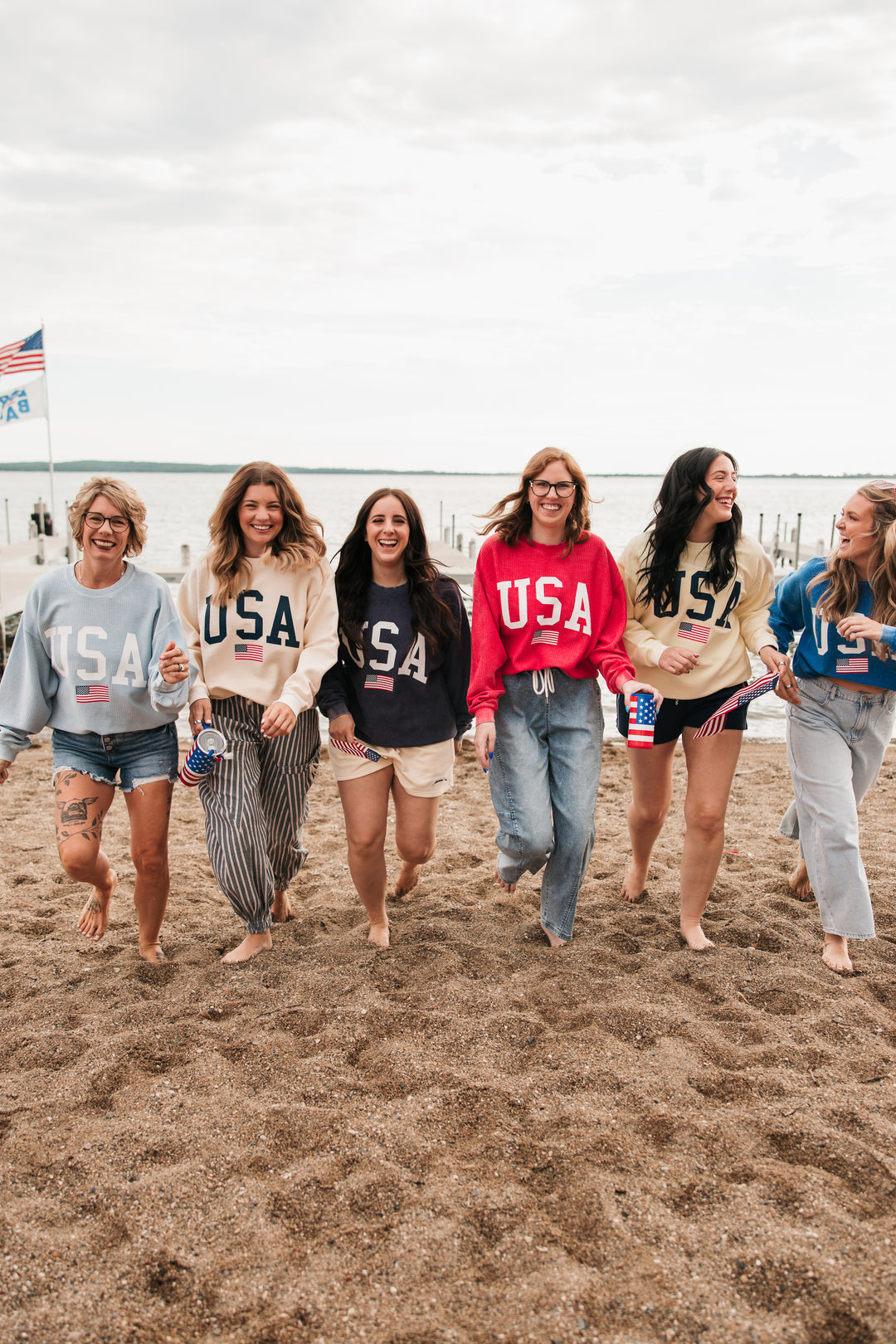 USA Flag Corded Crew