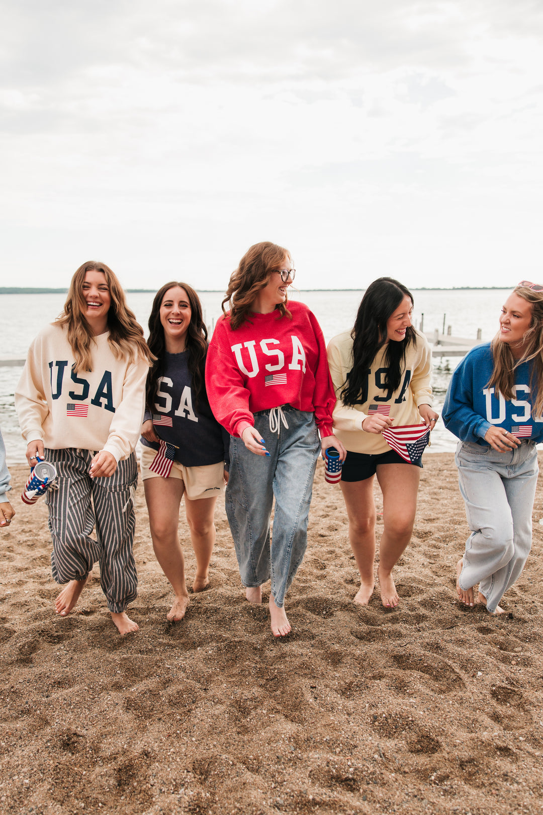 USA Flag Corded Crew