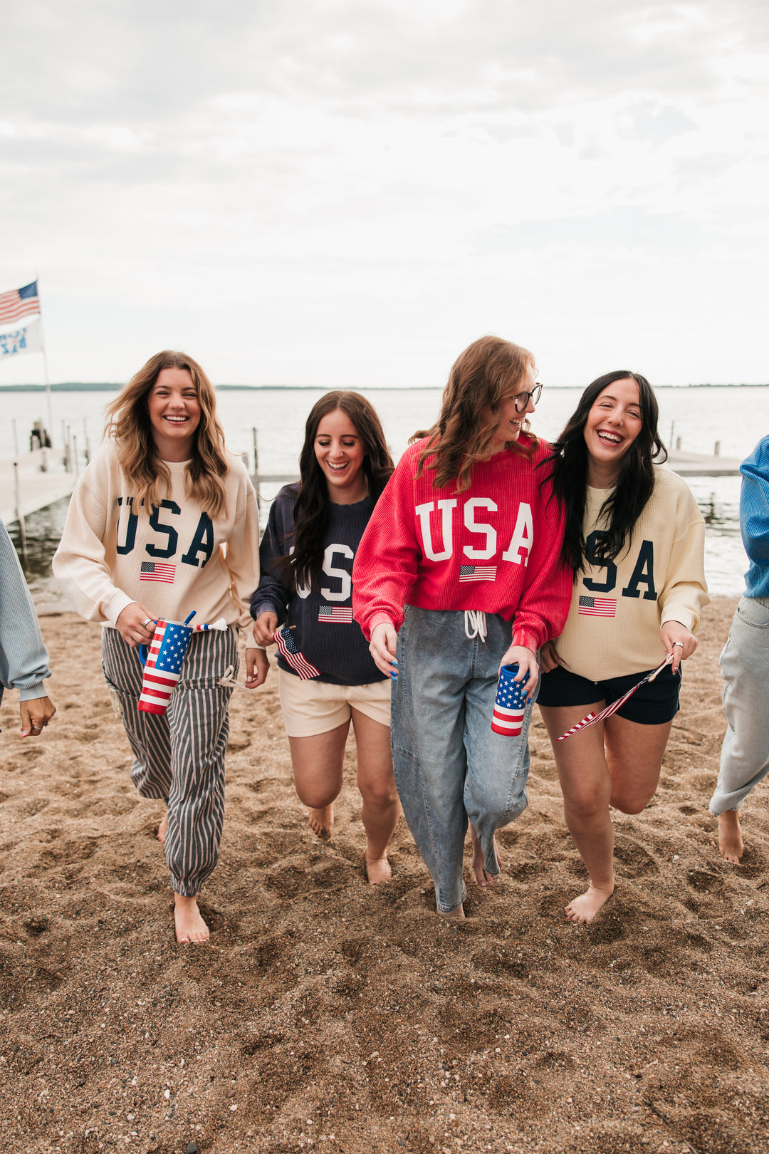 USA Flag Corded Crew