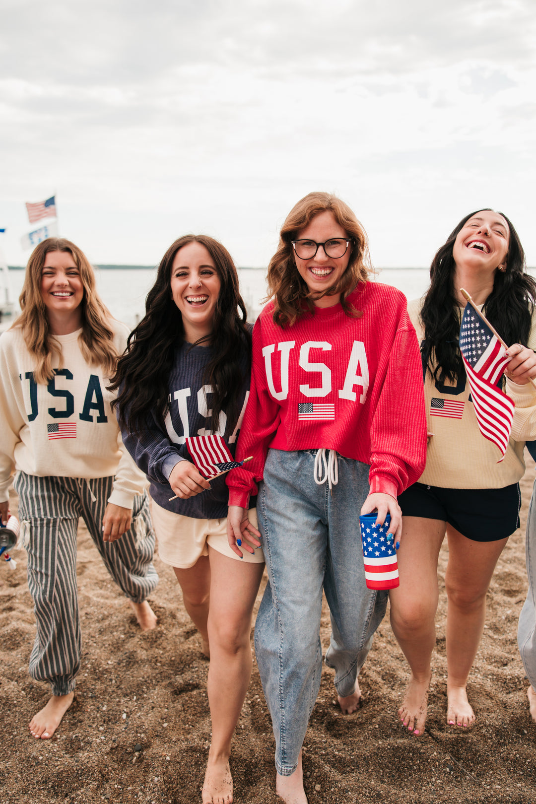 USA Flag Corded Crew