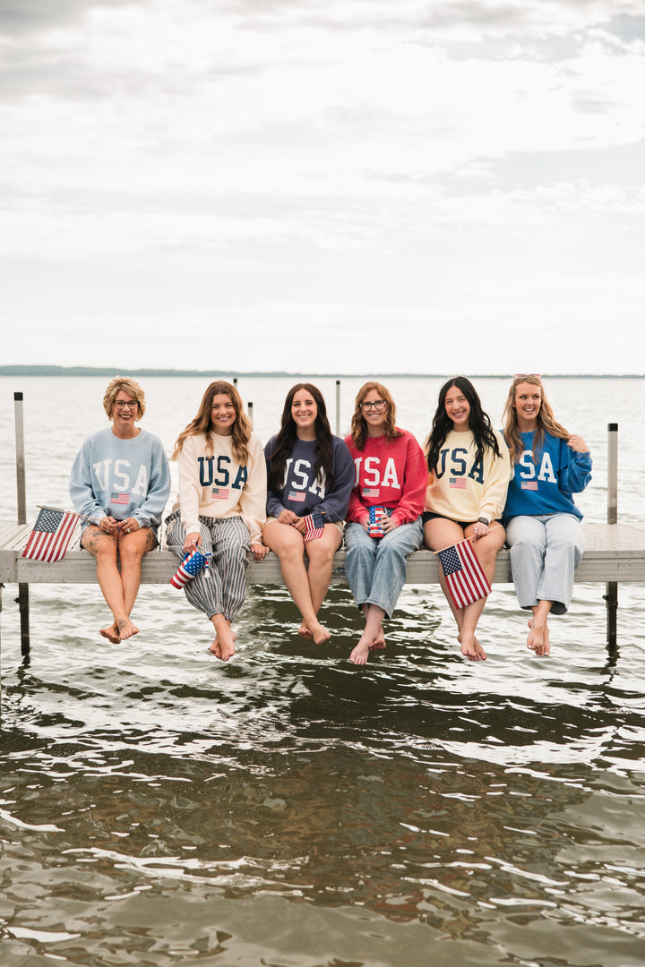 USA Flag Corded Crew
