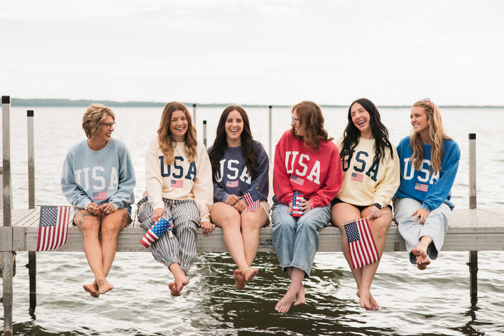 USA Flag Corded Crew