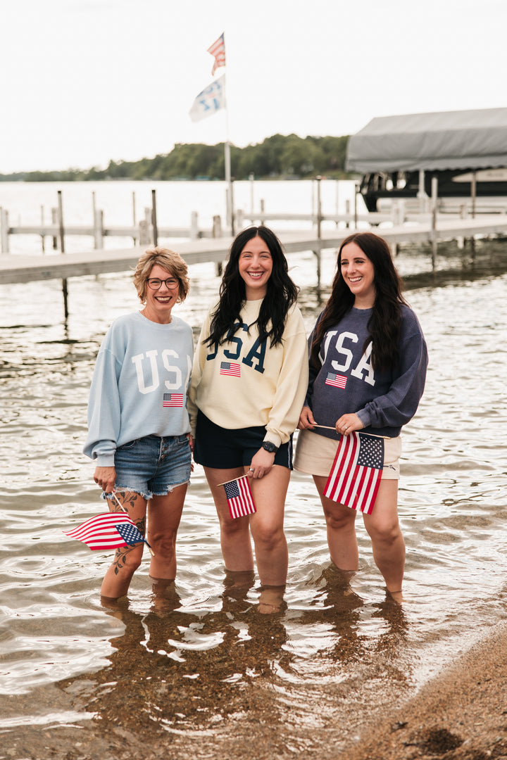 USA Flag Corded Crew