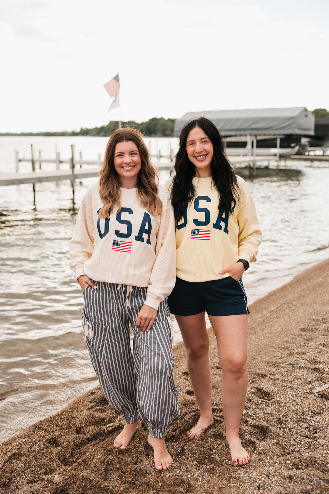 USA Flag Corded Crew