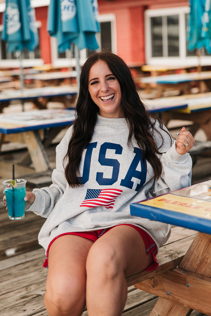 USA & AMERICA Reversible Mock Neck Top
