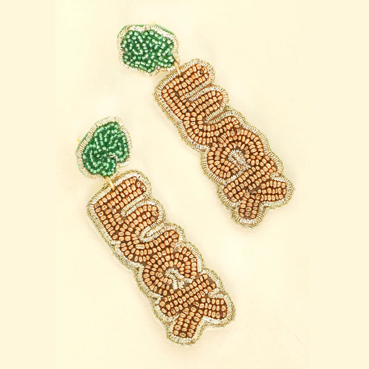 Luck St. Patrick's Shamrock Beaded Earrings