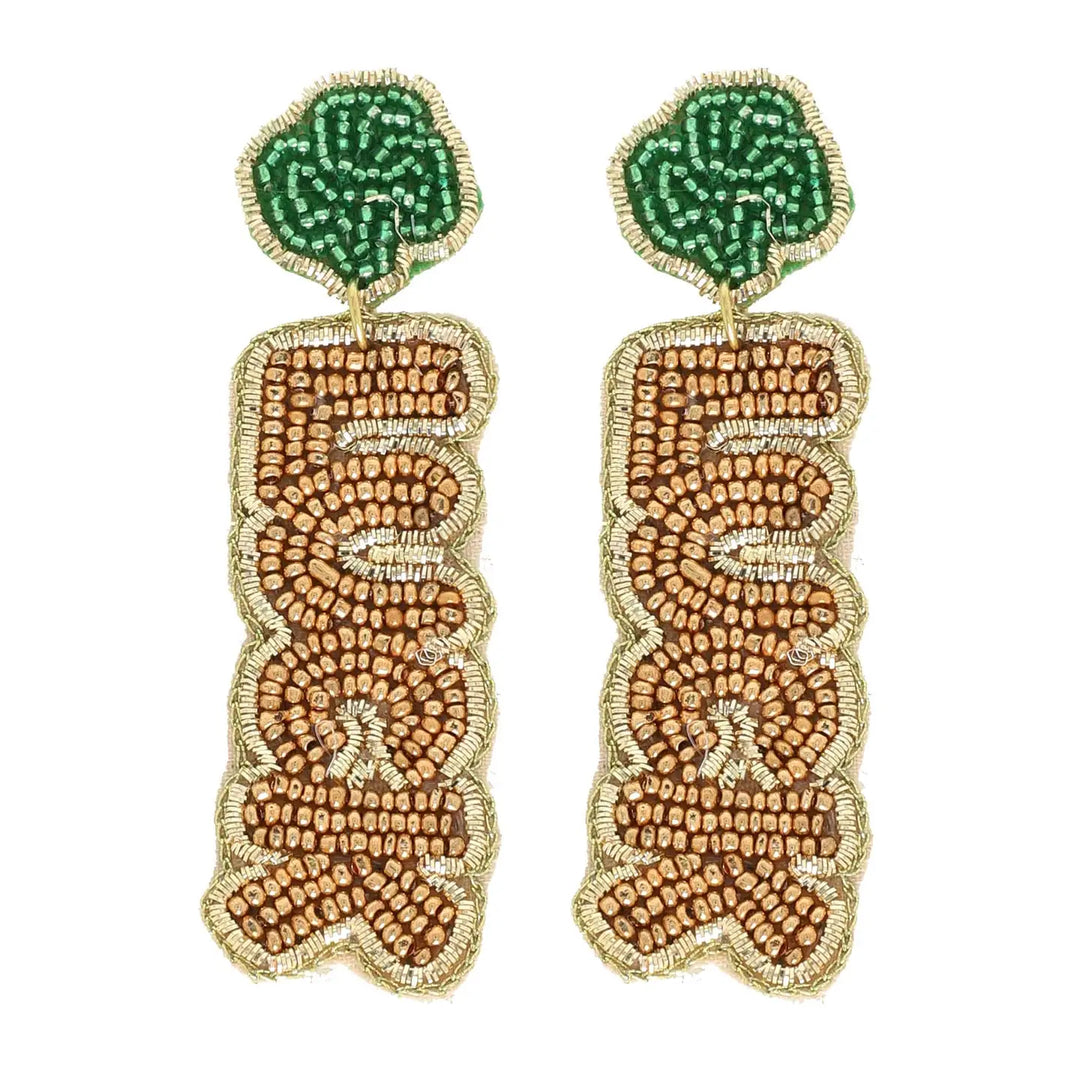 Luck St. Patrick's Shamrock Beaded Earrings