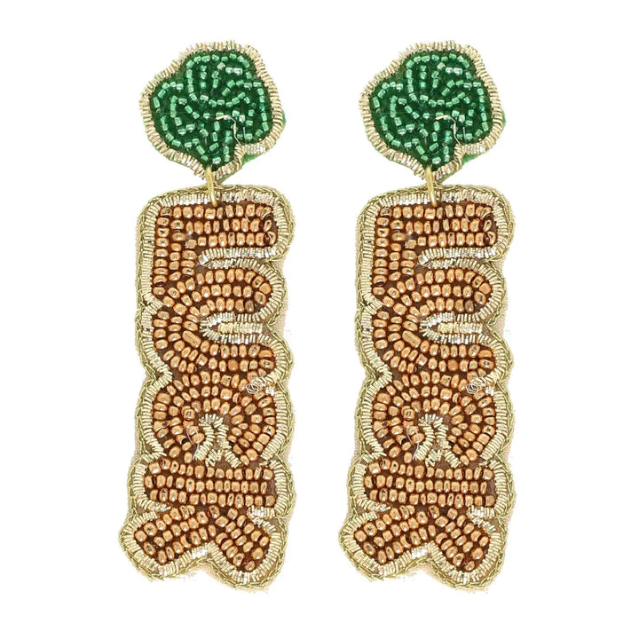 Luck St. Patrick's Shamrock Beaded Earrings