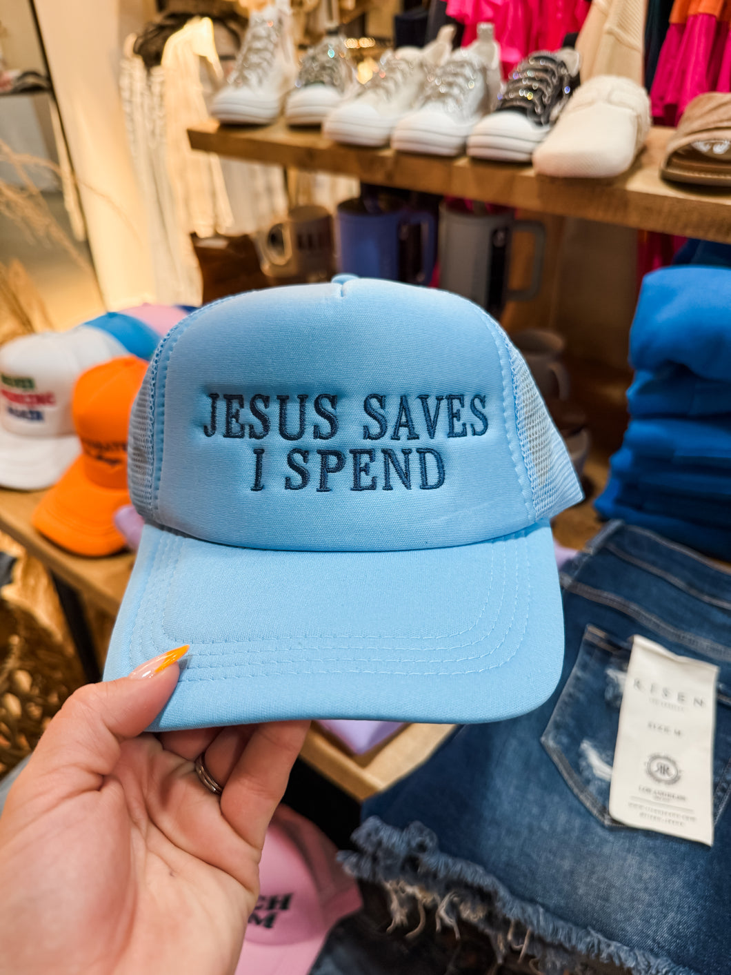 Jesus Saves, I Spend Trucker Hat