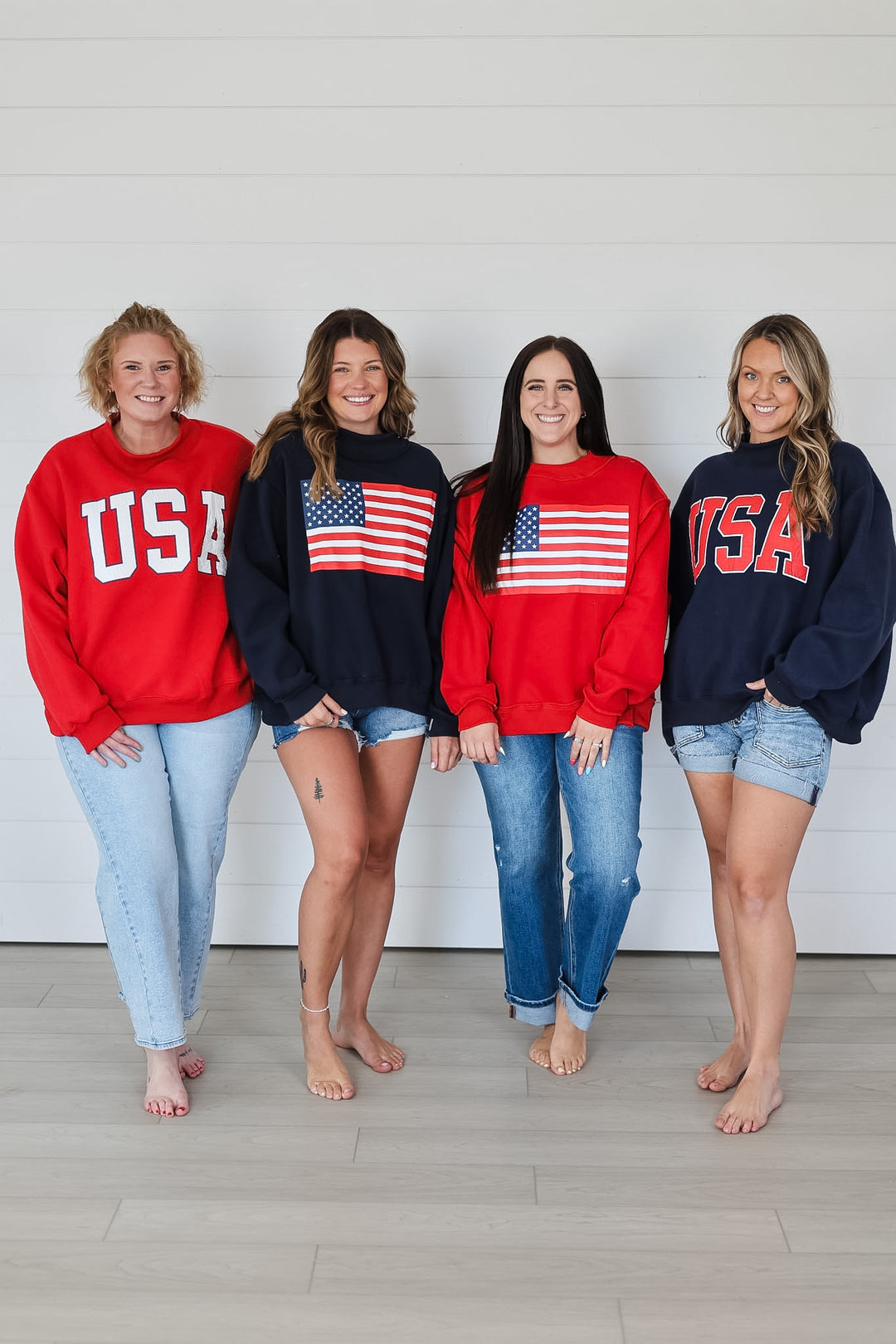 USA & Flag Reversible Mock Neck Top