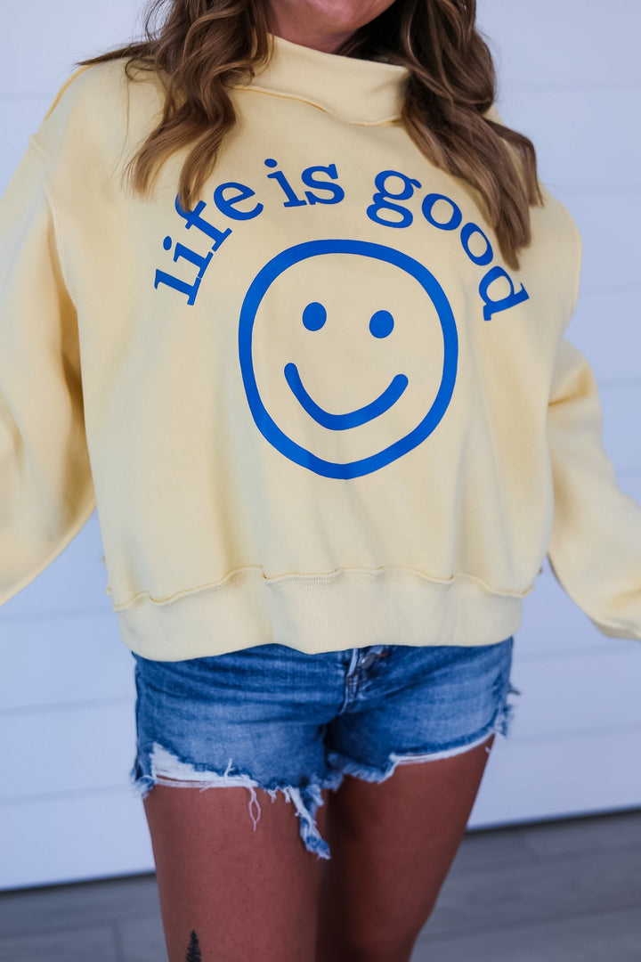 LIFE IS GOOD Reversible Mock Neck