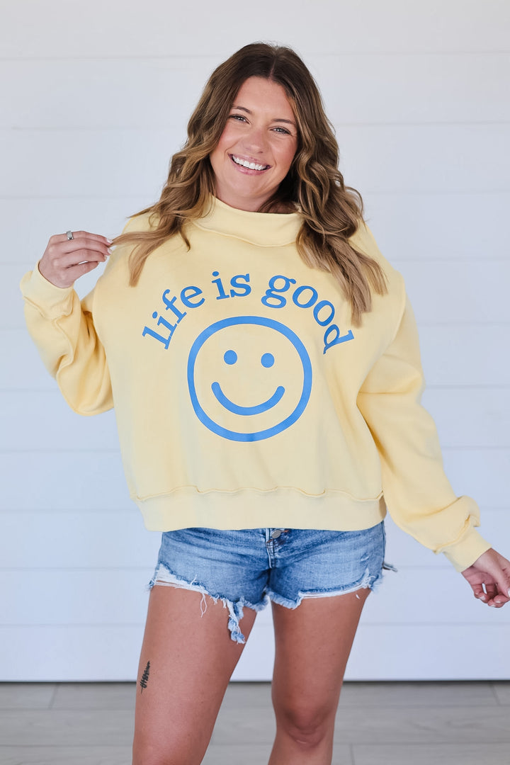LIFE IS GOOD Reversible Mock Neck