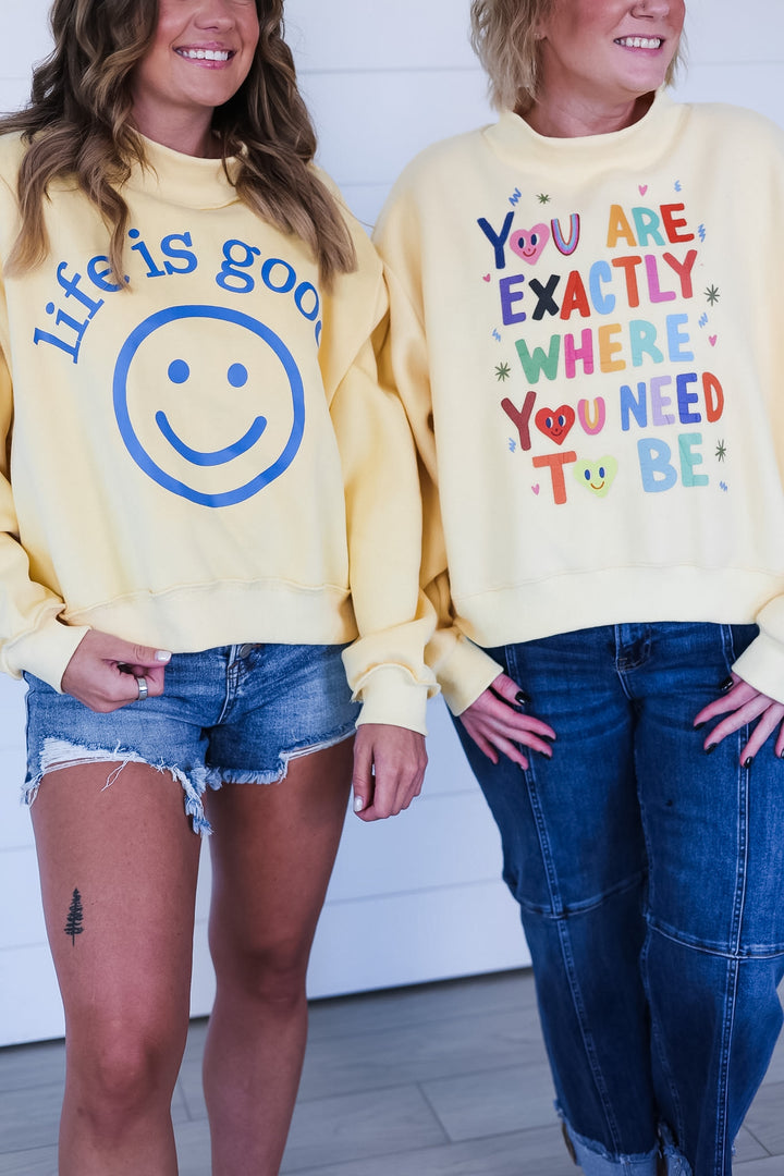 LIFE IS GOOD Reversible Mock Neck