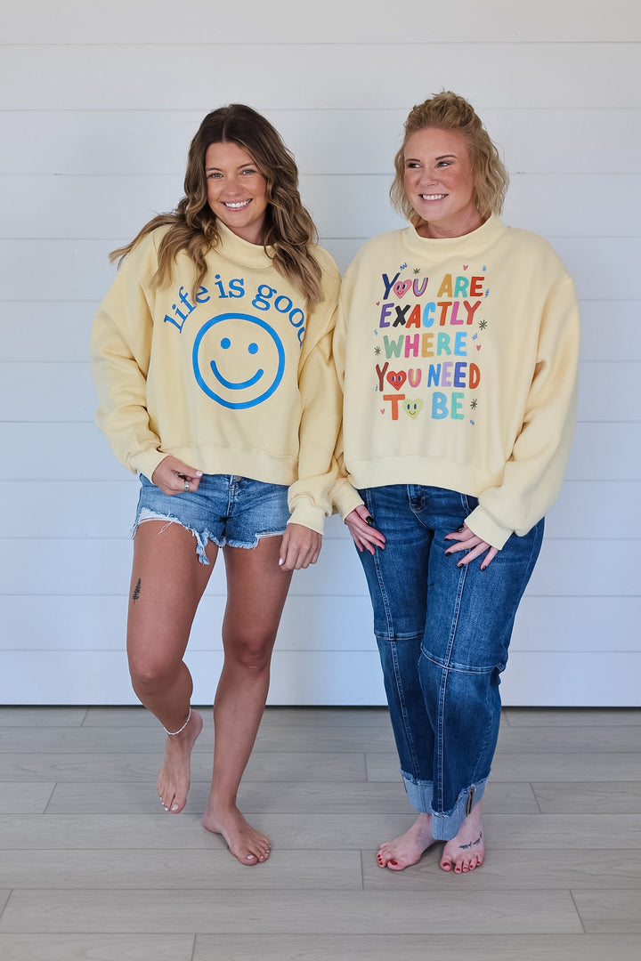 LIFE IS GOOD Reversible Mock Neck