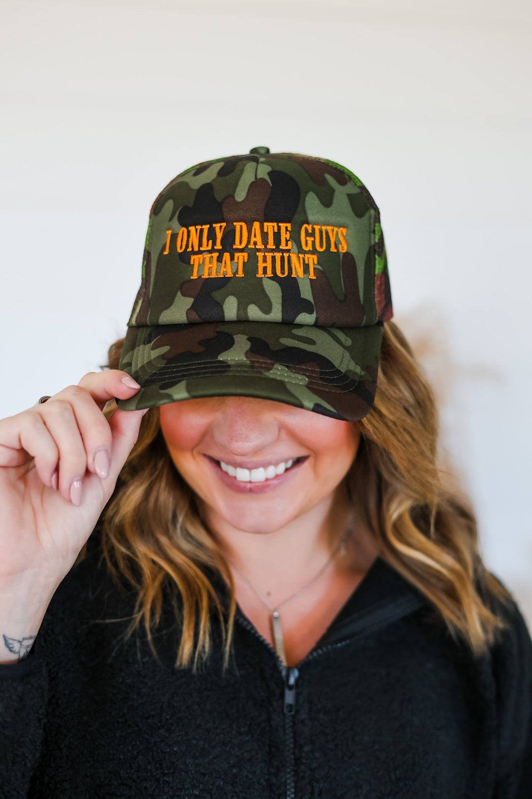 Only Date Guys Who Hunt Trucker Hat