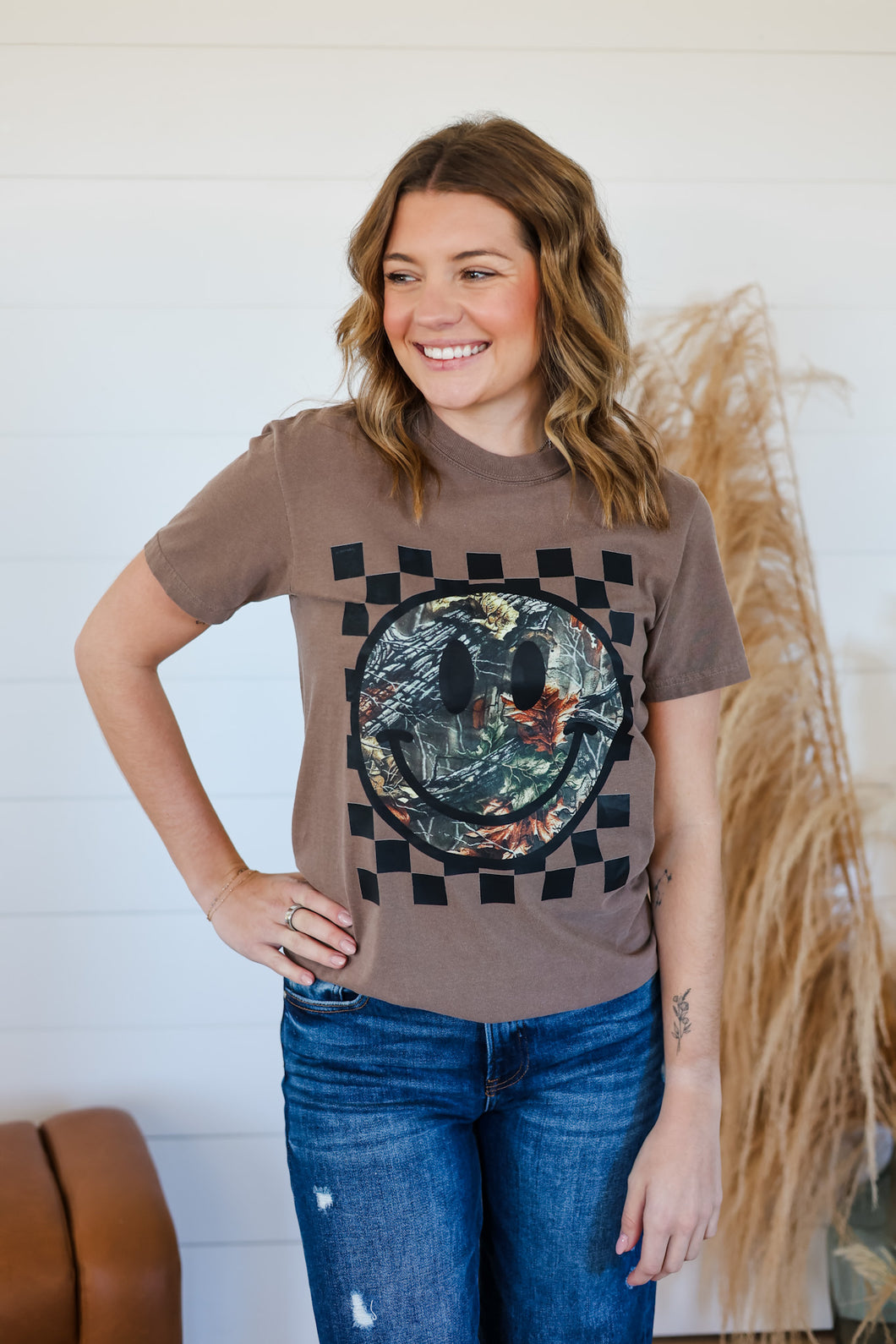 Camo Smiley Top