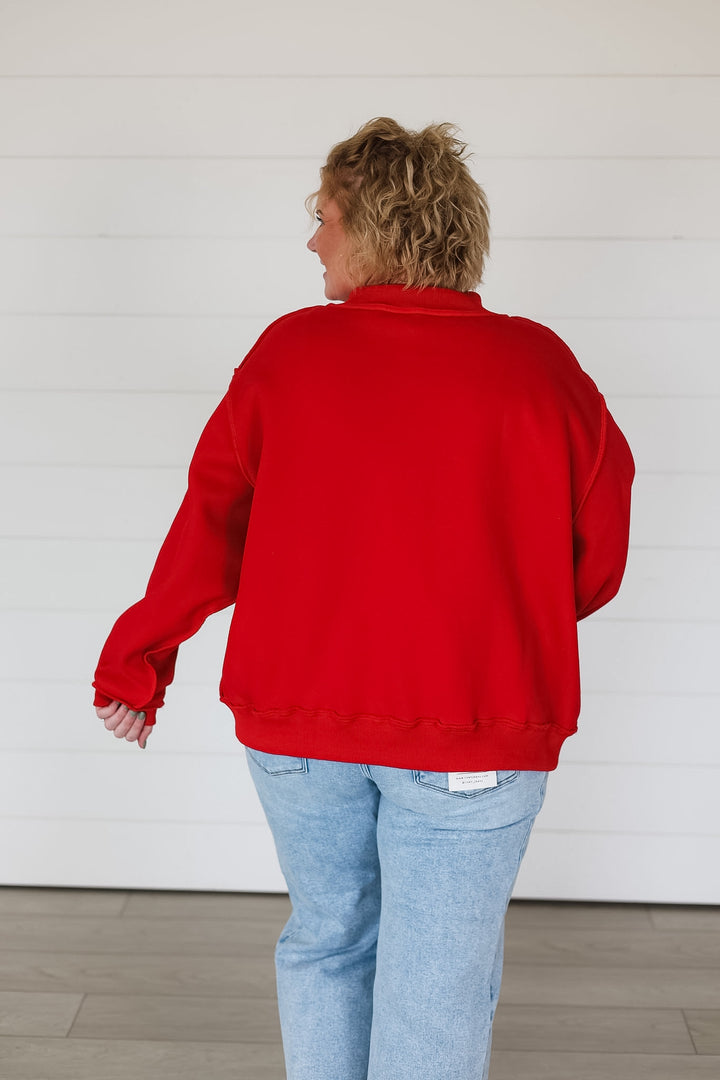 USA & Flag Reversible Mock Neck Top