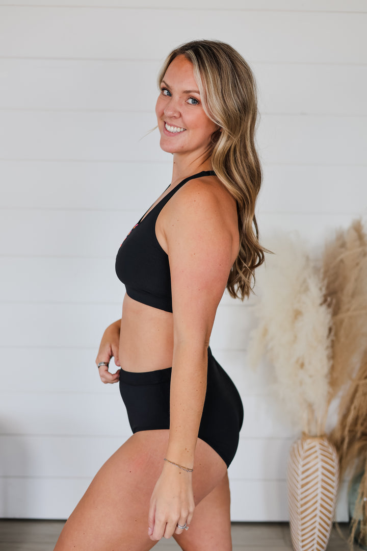 Feeling The Summer Breeze Ribbed Bikini Swim Bottoms