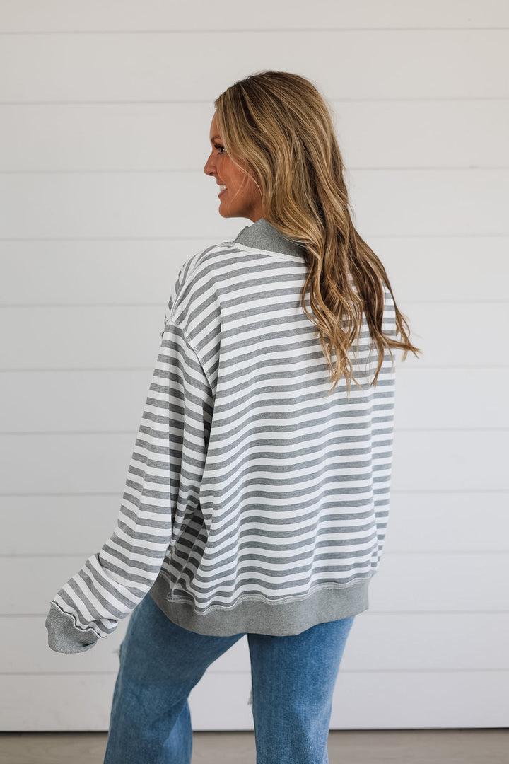 MAMA Stripe Mock Neck