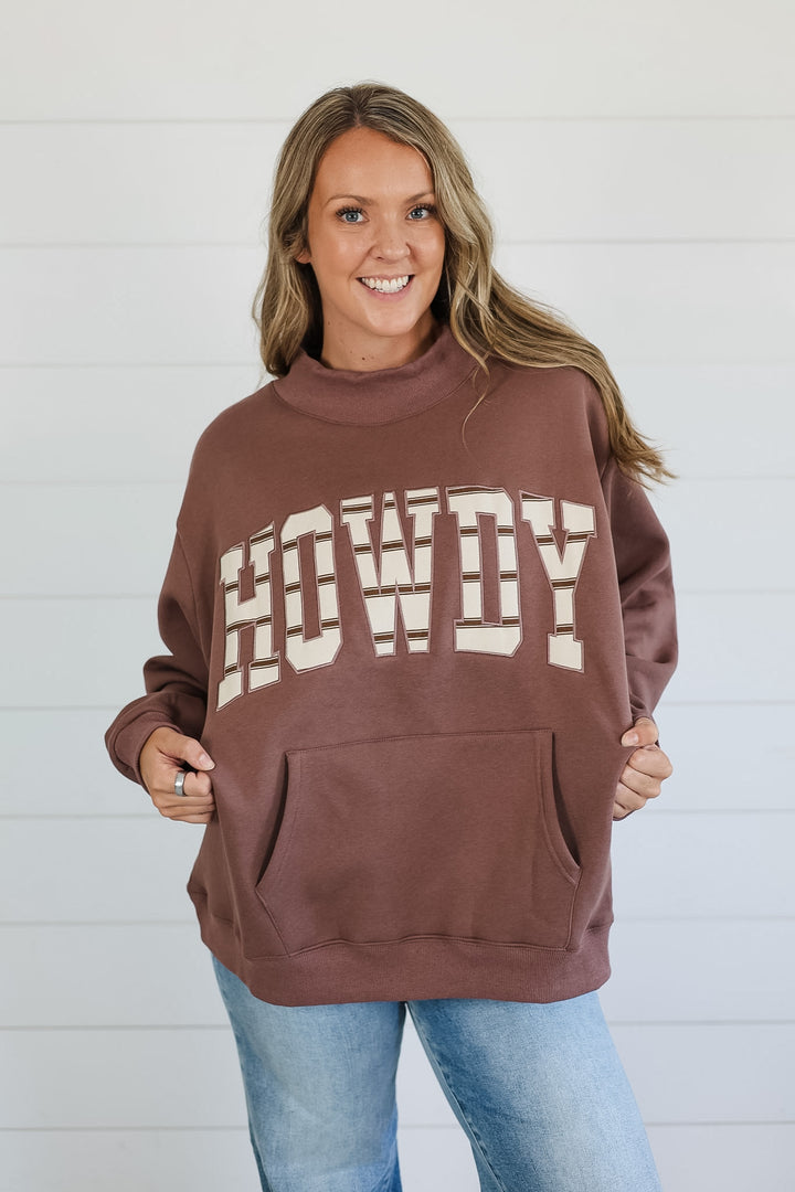 HOWDY Mock Neck Top