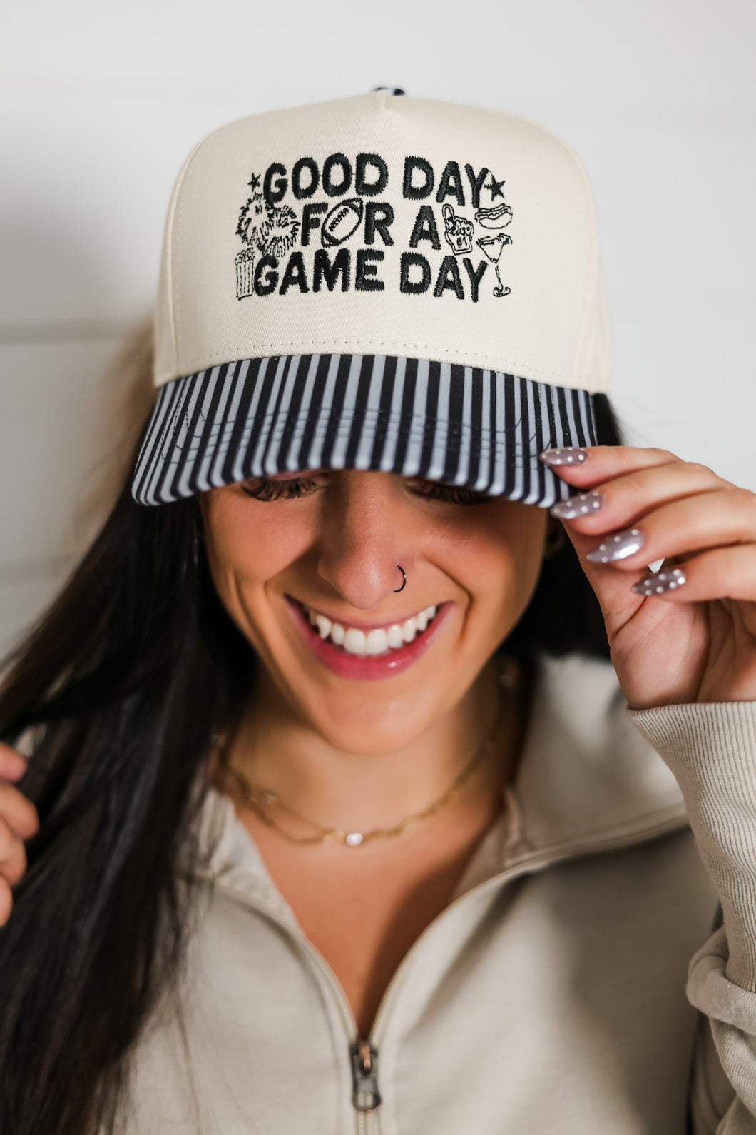 Good Day For A Game Day Embroidered Trucker Hat