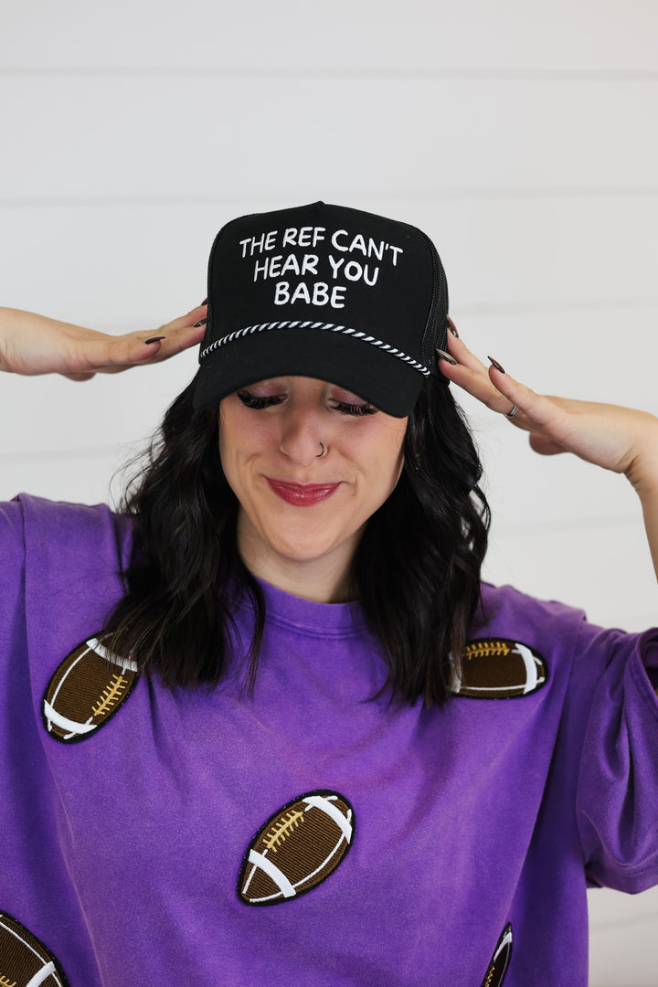 The Ref Can't Hear You Babe - Black Trucker Hat