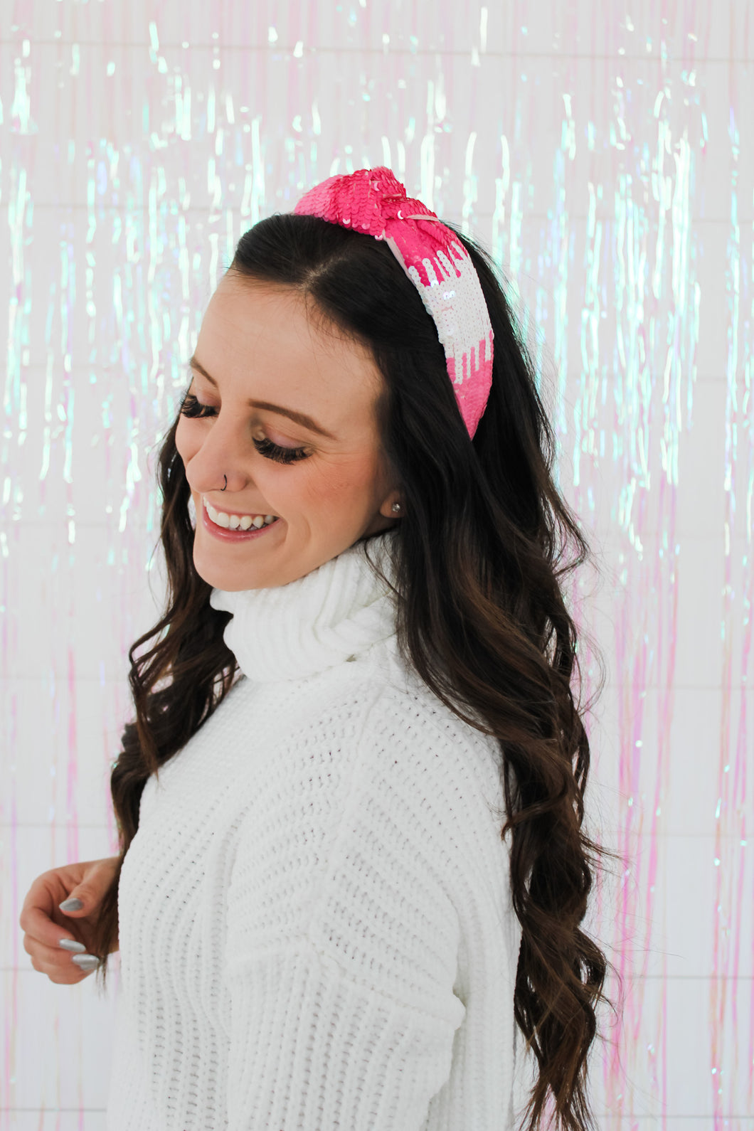 Tricolor Sequin Knotted Headband