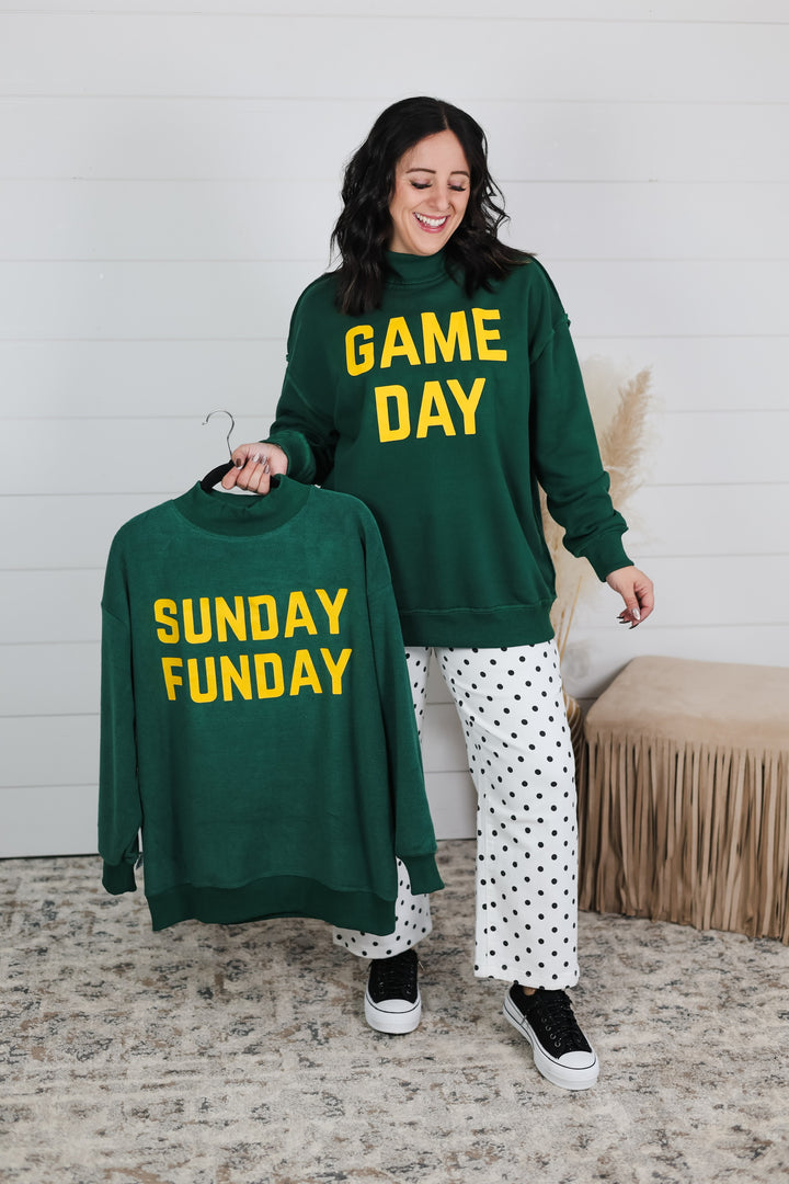 GAME DAY/ SUNDAY FUNDAY Reversible Mock Neck Top