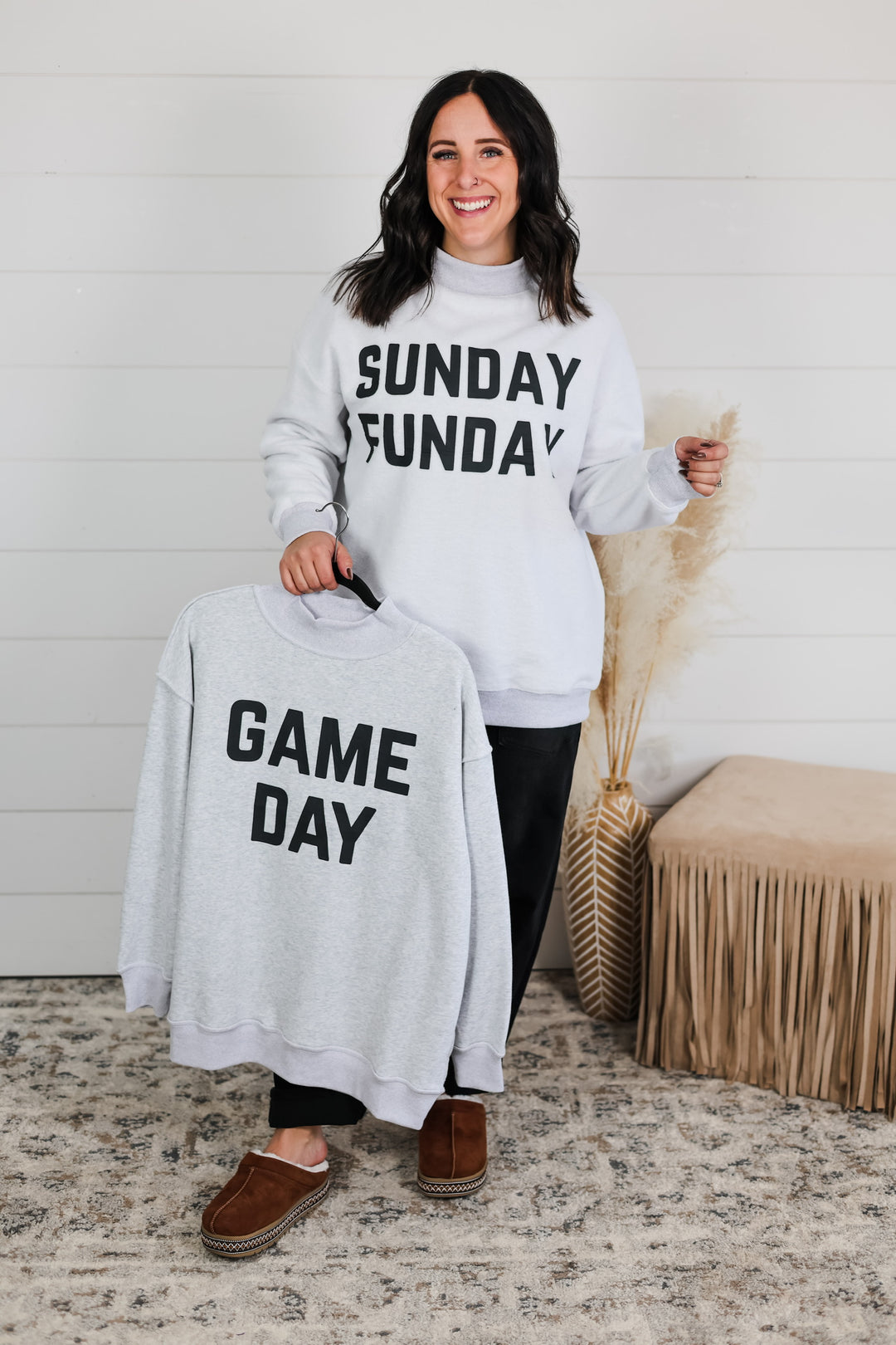 GAME DAY/ SUNDAY FUNDAY Reversible Mock Neck Top