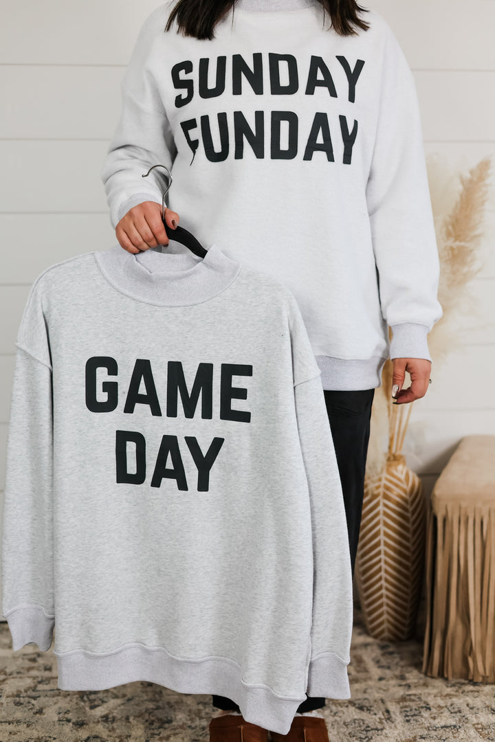 GAME DAY/ SUNDAY FUNDAY Reversible Mock Neck Top