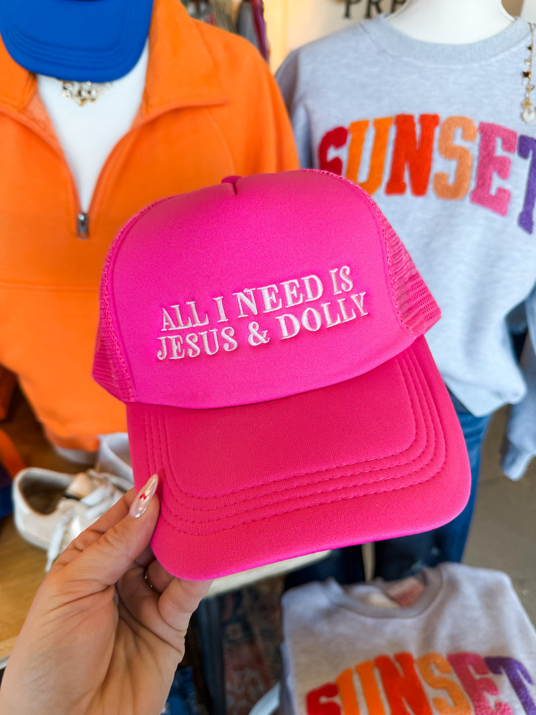 All I Need is Jesus & Dolly Trucker Hat