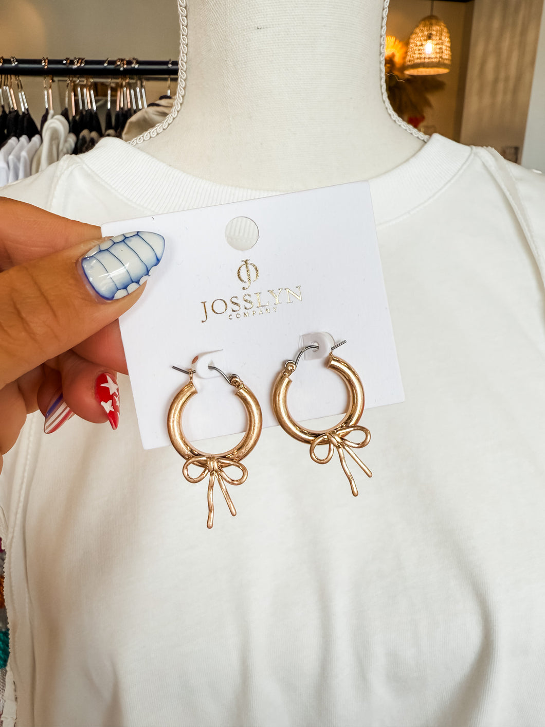 Hope Hoop Bow Earrings