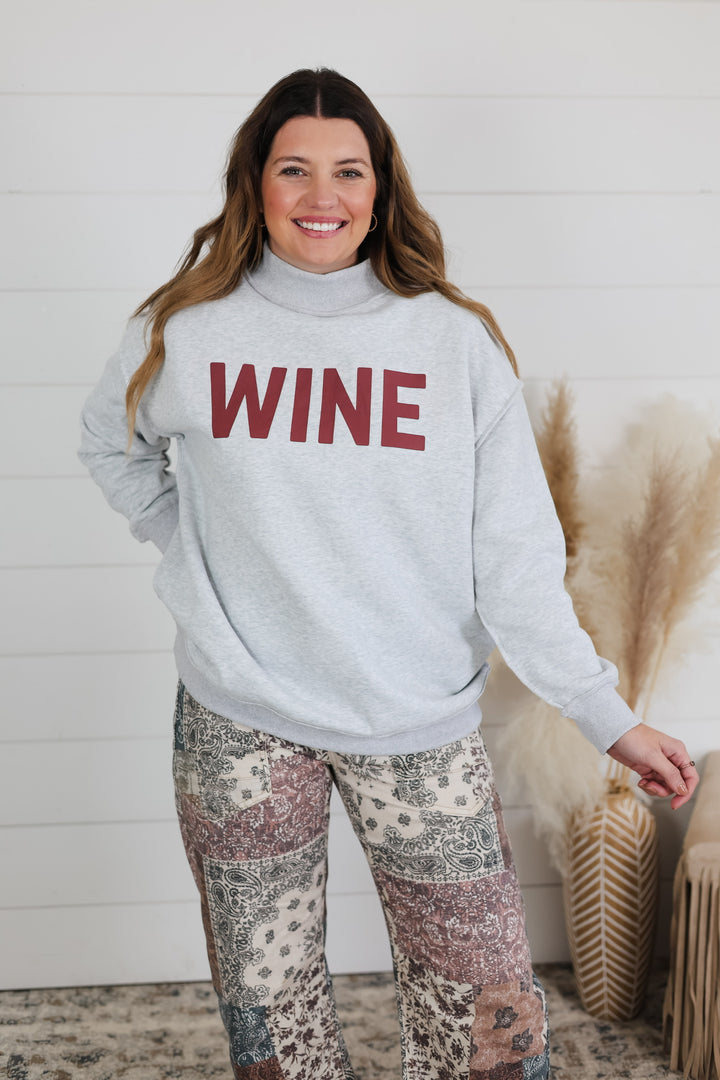 Wine/Prosecco Reversible Mock Neck Top