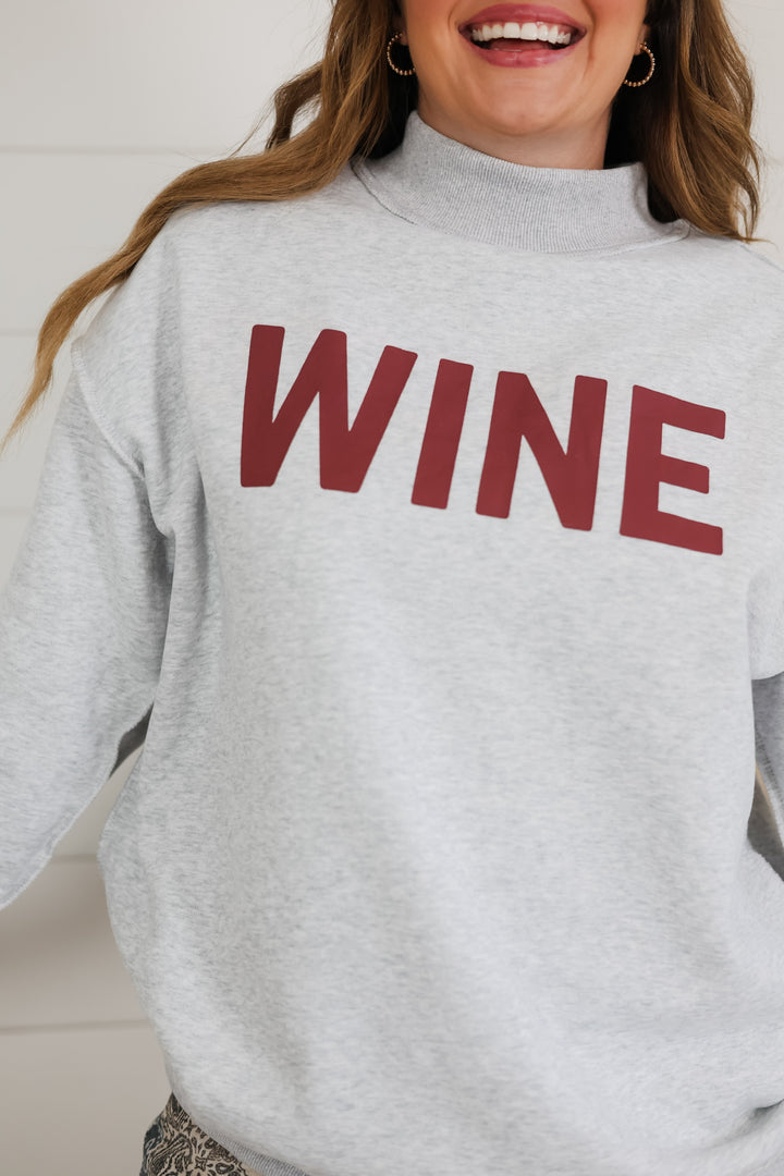 Wine/Prosecco Reversible Mock Neck Top
