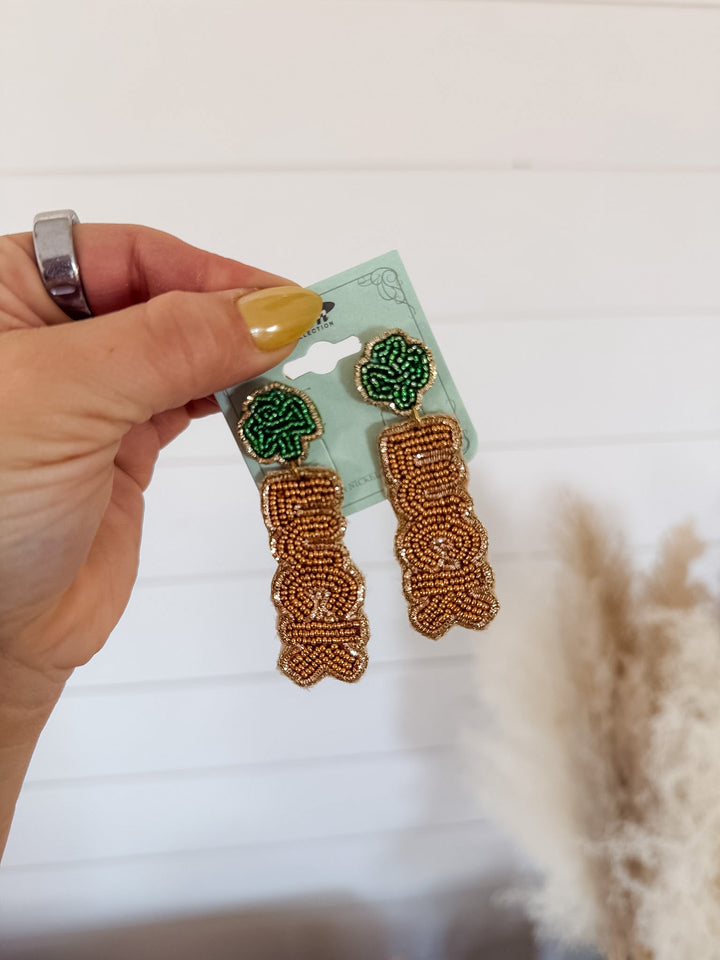 Luck St. Patrick's Shamrock Beaded Earrings
