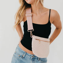 Load image into Gallery viewer, Sonny Woven Bum Bag -  Blush Checkered
