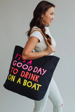 Load image into Gallery viewer, Drink On A Boat Tote - Navy
